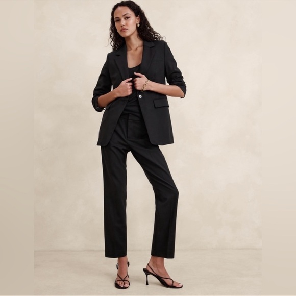 NWT! Banana Republic Black Siena Slim Wool Ankle Pant - Multiple Sizes - Picture 2 of 7